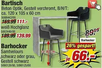 Poco Bartisch, Barhocker Angebot