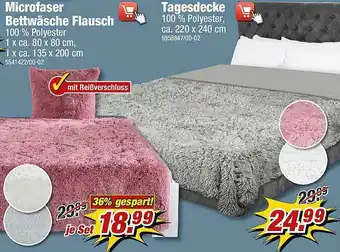 Poco Microfaser Bettwäsche Flausch, Tagesdecke Angebot