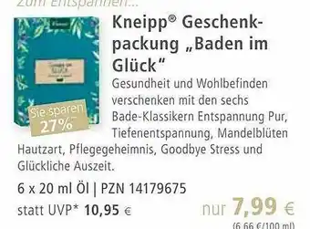 Apotal Kneipp Genschenkpackung „baden Im Glück“ Angebot