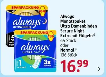 Rossmann Always Monatspaket Ultra Damenbinden Angebot