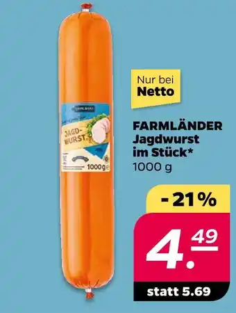 NETTO Farmländer jagdwurst im stück Angebot