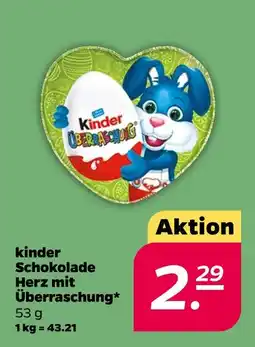 NETTO Kinder schokolade herz mit überraschung Angebot