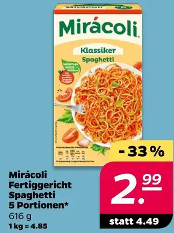 NETTO Mirácoli fertiggericht spaghetti 5 portionen Angebot