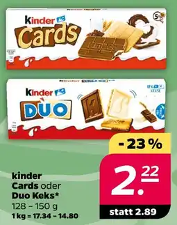 NETTO Kinder cards oder duo keks Angebot