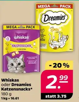 NETTO Whiskas oder dreamies whiskas oder dreamies katzensnacks Angebot