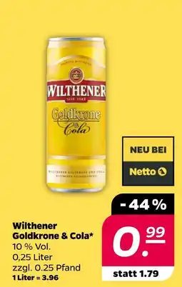 NETTO Wilthener goldkrone & cola Angebot