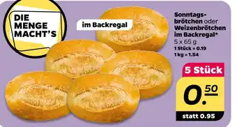 NETTO Sonntagsbrötchen oder weizenbrötchen im backregal Angebot