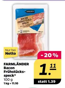 NETTO Farmländer bacon frühstücksspeck Angebot