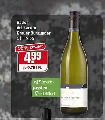 REWE Baden Achkarren Grauer Burgunder Angebot