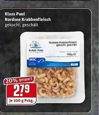 REWE Klaas Puul Nordsee Kräbbenfleisch Angebot