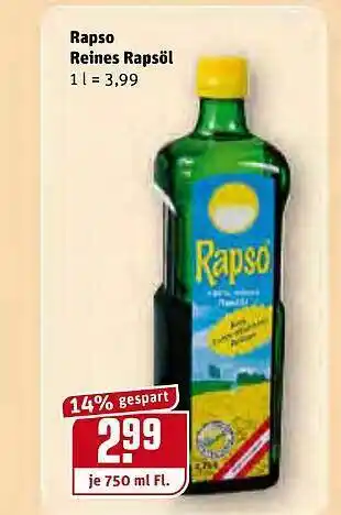 REWE Rapso Reines Rapsöl Angebot