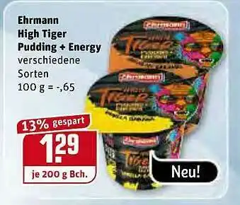 REWE Ehrmann High Tiger Pudding +energy Angebot