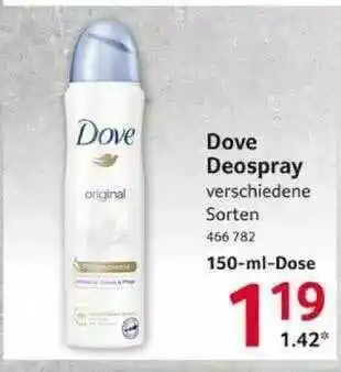 Selgros Dove Deospray Angebot