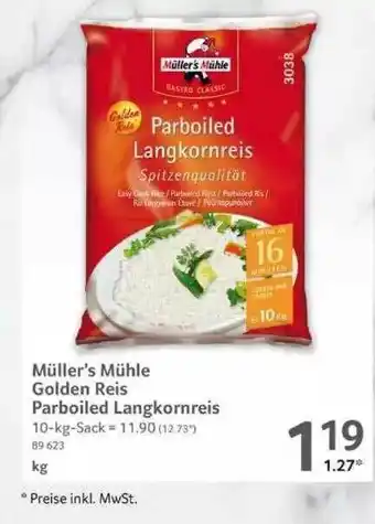 Selgros Müller's Mühle Golden Reis Parboiled Langkornreis Angebot