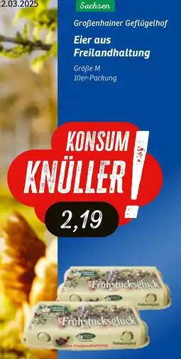 KONSUM Großenhainer Geflügelhof Eier aus Freilandhaltung Angebot