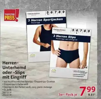 Selgros Herren-unterhemd Oder -slips Mit Eingriff Angebot