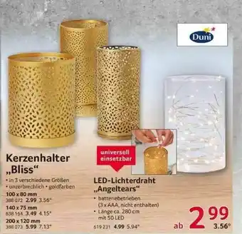 Selgros Kerzenhalter „bliss“ Oder Led-lichterdraht „angeltears“ Angebot