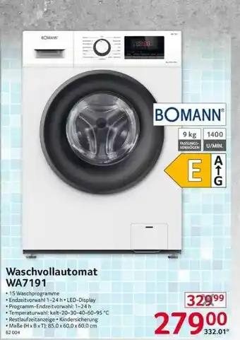 Selgros Bomann Waschvollautomat Wa7191 Angebot