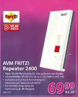 Selgros Avm Fritz! Repeater 2400 Angebot