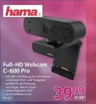 Selgros Hama Full-hd Webcam C-600 Pro Angebot