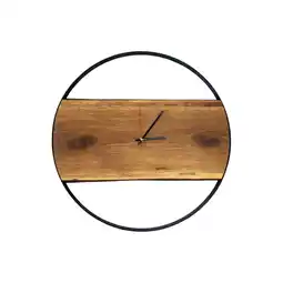 Netto Marken-Discount holz4home Wanduhr mit Stahlrahmen aus massiver Eiche 58 cm Angebot