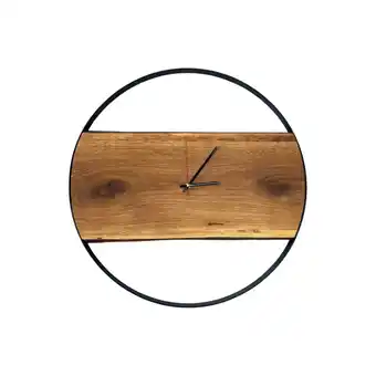 Netto Marken-Discount holz4home Wanduhr mit Stahlrahmen aus massiver Eiche 58 cm Angebot