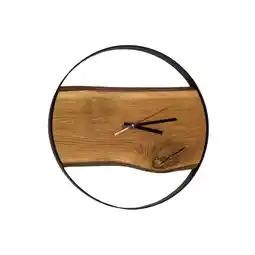 Netto Marken-Discount holz4home Wanduhr mit Stahlrahmen aus massiver Eiche 43 cm Angebot