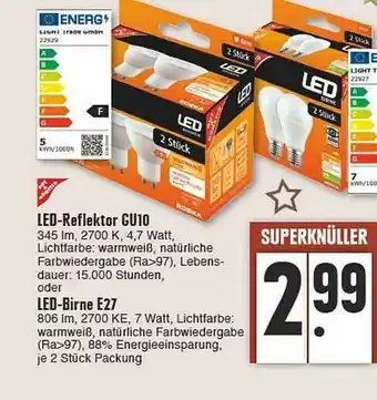 E-Center Gut & Günstig Led-reflektor Gu10 Oder Led-birne E27 Angebot