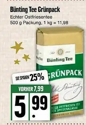 Edeka Bünting Tee Grünpack Angebot