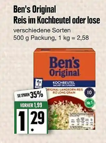 Edeka Frischemarkt Ben's Original Reis Im Kochbeutel Oder Lose Angebot