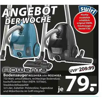 Famila Nord Ost Rowenta Bodensauger Ro2341ea Oder Ro2345ea Angebot