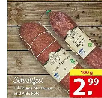 Famila Nord Ost Schnittfest Jubiläums-mettwurst Und Ahle Rote Angebot