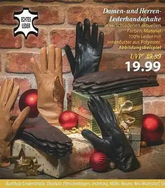 Famila Nord Ost Damen Oder Herren-lederhandschuhe Angebot