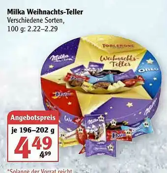 Globus Milka Weihnachts-teller Angebot