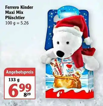 Globus Ferrero Kinder Maxi Mix Plüschtier Angebot