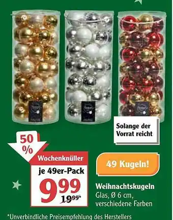 Globus Weihnachtskugeln Angebot