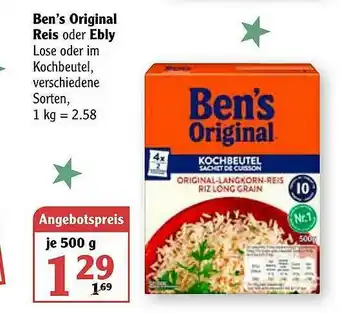 Globus Ben's Original Reis Oder Ebly Angebot