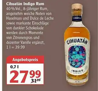 Globus Cihuatán Indigo Rum Angebot