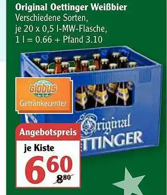 Globus Original Oettinger Weißbier Angebot