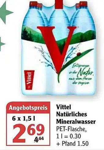 Globus Vittel Natürliches Mineralwasser Angebot