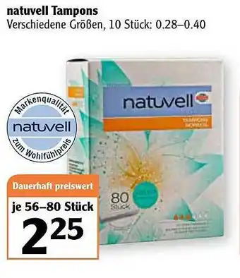 Globus Natuvell Tampons Angebot