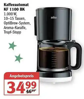 Globus Braun Kaffeeautomat Kf1100bk Angebot