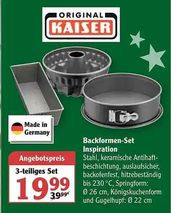 Globus Kaiser Backformen-set Inspiration Angebot