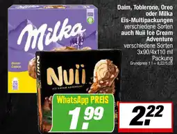 L. STROETMANN GROSSMARKT Daim, Toblerone, Oreo oder Milka Eis-Multipackungen verschiedene Sorten auch Nuii Ice Cream Adventure Angebot