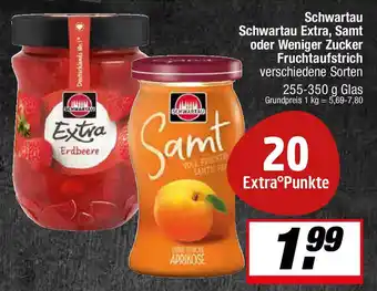 L. STROETMANN GROSSMARKT Schwartau Schwartau Extra, Samt oder Weniger Zucker Fruchtaufstrich Angebot