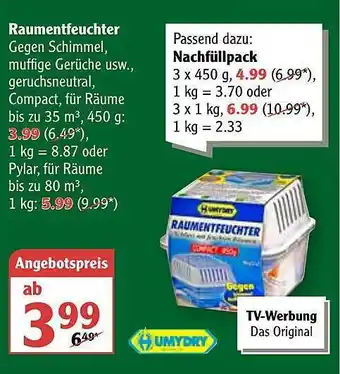 Globus Raumentfeuchter Angebot