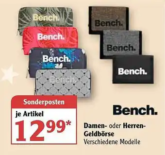Globus Bench Damen Oder Herren-geldbörse Angebot