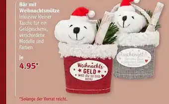 Globus Bär Mit Wiehnachtsmütze Angebot