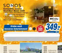 Expert Sonos kompakte, smarte soundbar beam weiß Angebot