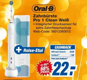 Expert Oral-b zahnbürste pro 1 clean weiß Angebot